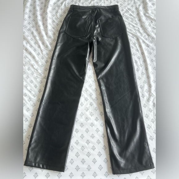 Abercrombie and Fitch 90s Straight Vegan Leather Pants. - Picture 4 of 10